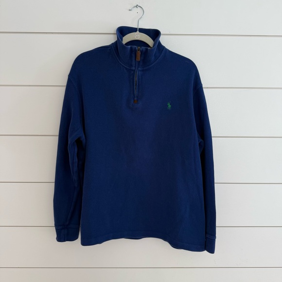 Polo Ralph Lauren Other - Polo Ralph Lauren Pullover Sweater Men's XL Royal Blue Quarter Zip Logo Preppy